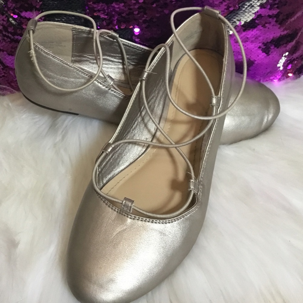 Champagne ballet flats